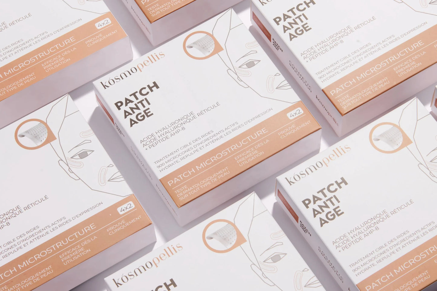 Kosmopellis anti-aging microneedle patch packaging on a white background