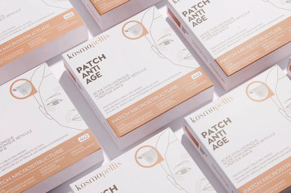 Kosmopellis anti-aging microneedle patch packaging on a white background