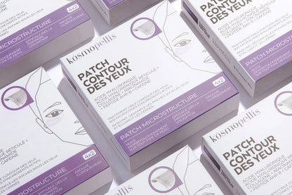 Eye contour patches with microneedles containing active ingredients to treat dark circles, wrinkles, and puffiness