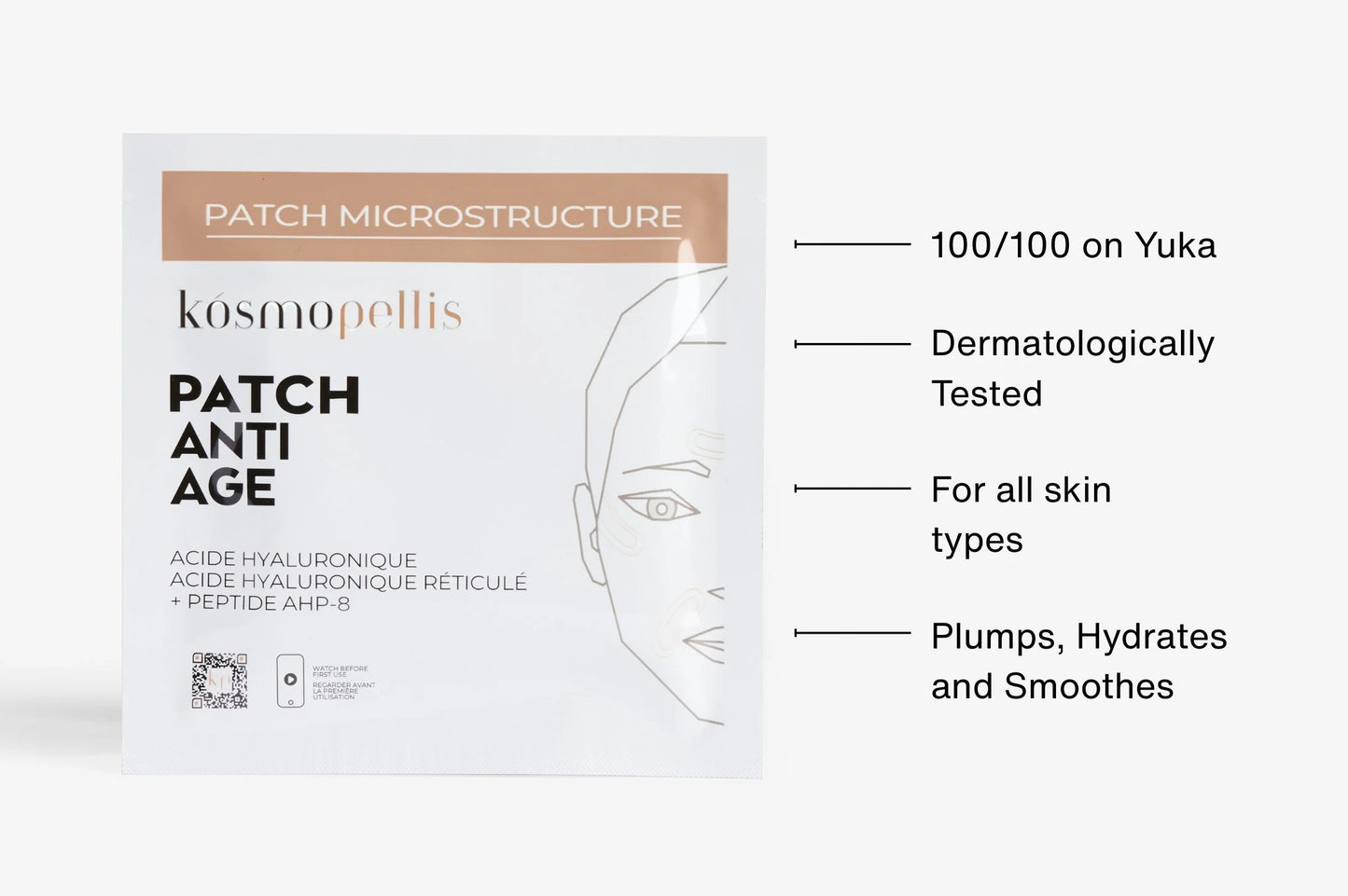 Kosmopolis Patch Anti Age packaging with text on a white background